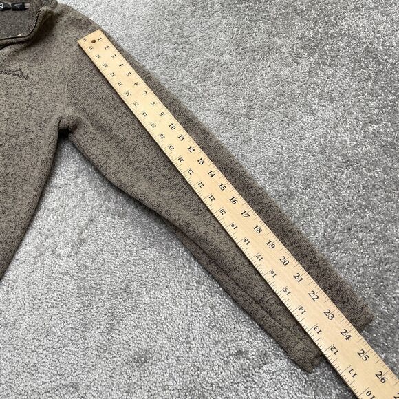 Eddie Bauer 1/4 Zip Fleece Jacket Sweater Mens Medium Brown Outdoor Hiking Trek - Picture 9 of 12